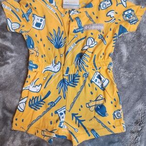 Columbia Yellow & Blue Graphic Romper